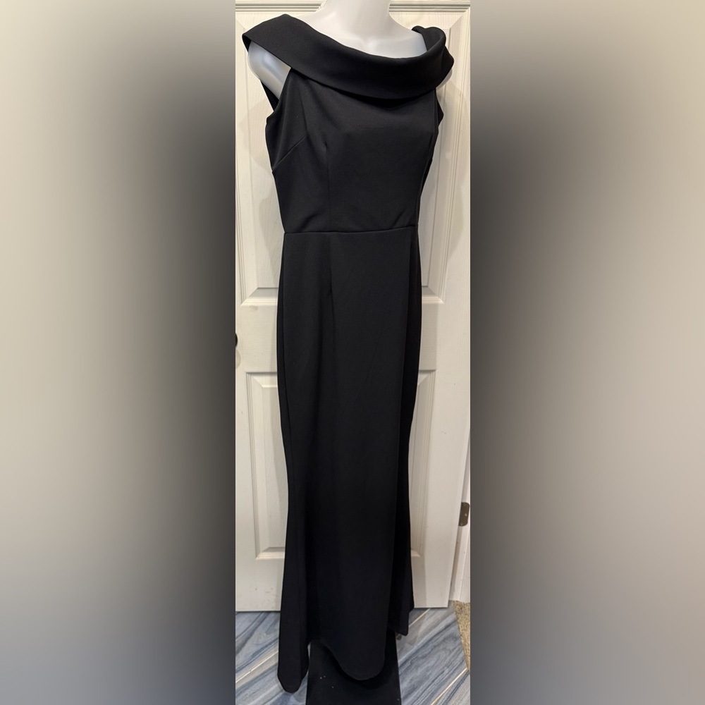 Katie May Off Shoulder Black Formal Maxi Dress